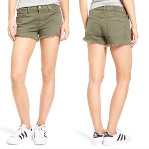 7 For All Mankind Cut Off Green Shorts